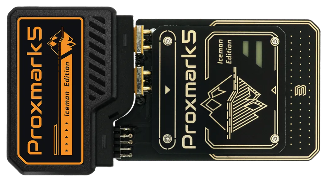 Proxmark 5 with the case open, showing the antenna board